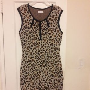 Calvin Klein Cheetah Dress size M Stretch Sweater